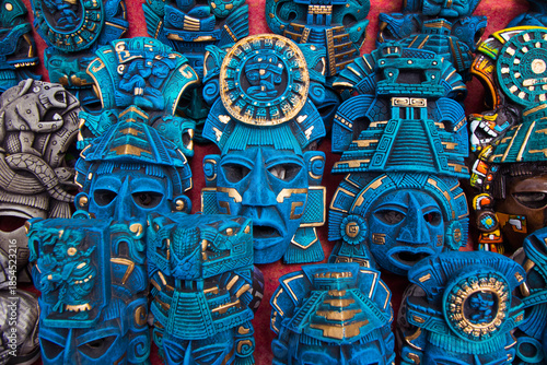 Mayan blue stone mask crafts 2