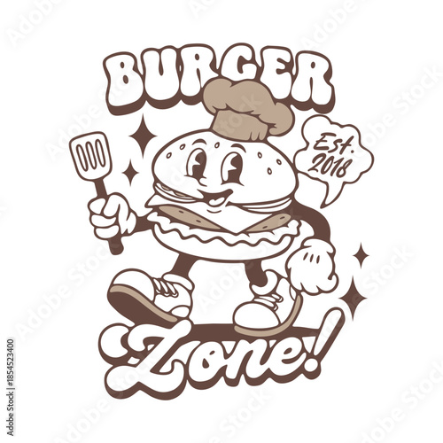 cartoon character of burger Graphic Design for T shirt Street Wear and Urban Style