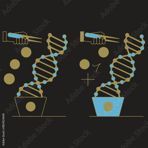 Illustration of gene editing with crispr technology