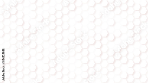 White seamless hexagon pattern, minimal geometric grid, modern honeycomb background, vector illustration
