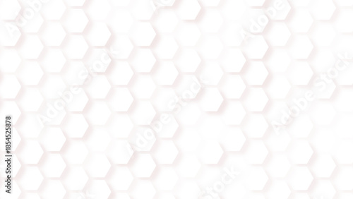 White seamless hexagon pattern, minimal geometric grid, modern honeycomb background, vector illustration
