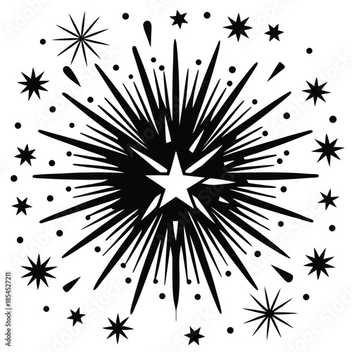 Vibrant and Festive Explosion of Colorful Shapes and Particles for Celebration Background