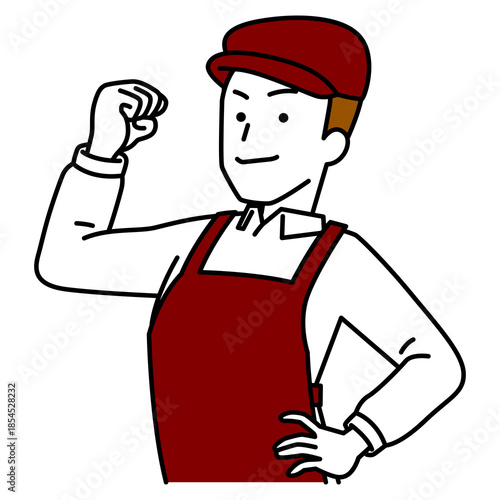 カフェの頼もしい男性店員