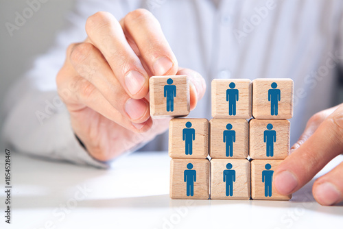 Human resource management, HR, recruitment, leadership and teambuilding concept.