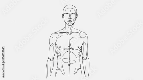 Detailed Human Body Anatomical Illustration.