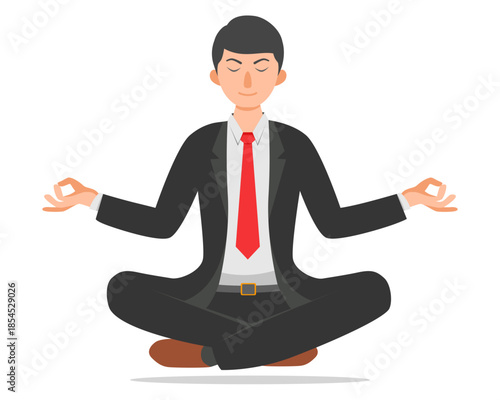 illustration of a businessman doing meditation vector