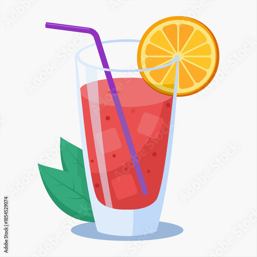 strawberry juice vector illustration