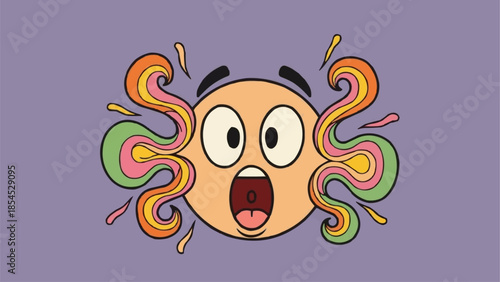 Surprised Cartoon Face with Tentacles.