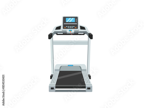 Modern Treadmill Illustration with Advanced Features and Controls