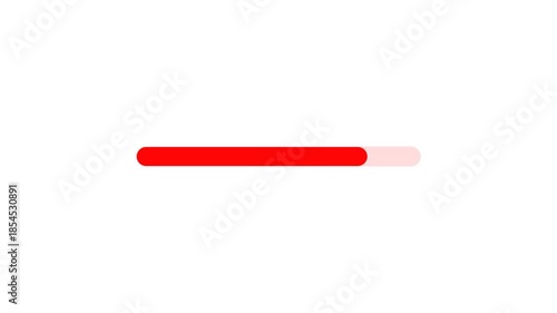 Processing progress bar animation with loading animation on a white background.