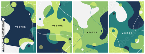Organic Green and Blue Abstract Shape Poster