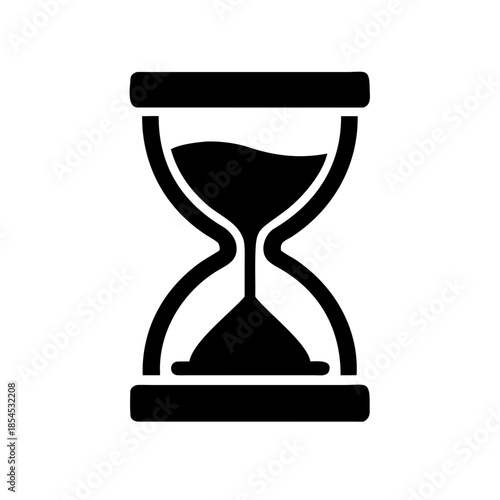 Traditional Hourglass with Flowing Sand Vector Illustration Representing Time Passing and Deadlines