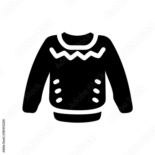Cozy Winter Knitted Sweater Vector Illustration with Festive Pattern for Ugly Christmas Sweater Party Theme