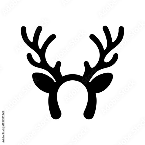 Reindeer Antlers Headband Vector Illustration for Christmas Costume Props and Holiday Party Accessories