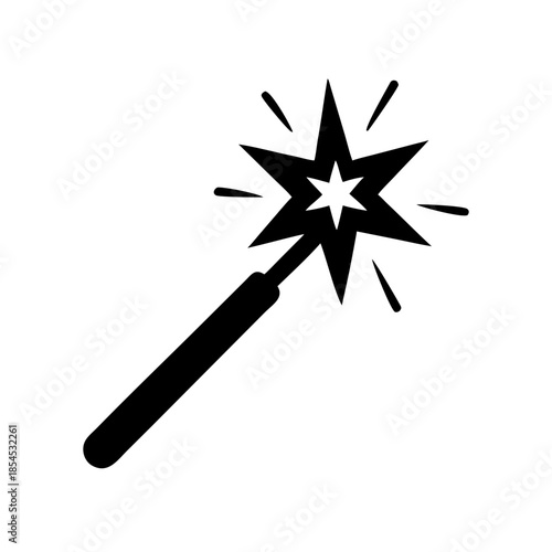 Handheld Firework Sparkler Wand Vector Illustration for Celebrations, New Year's Eve, and Magical Moments