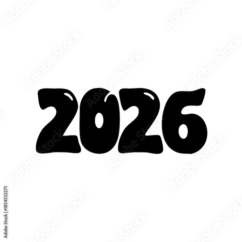 Modern 2026 New Year Typography Logo Vector Illustration for Branding and Event Promotions
