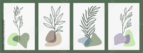 Minimal Potted Plant Illustration Poster Set