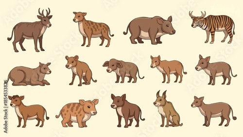 Collection of Various Wild Boar Species.