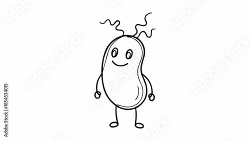 Smiling Eggplant Character with Facial Expression.