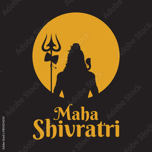 logo simple happy maha shivratri background pamphlet banner vector icon symbol modern illustration design
