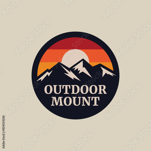 mountain  outdoor  badge  view  logo  vector icon symbol illustration minimalist design