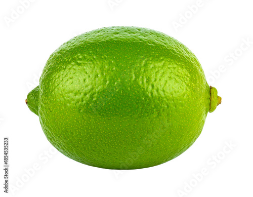 Fresh green lime fruit on transparent background, citrus concept