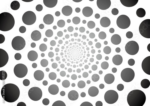 丸の集合体の放射イラスト　モノクロ