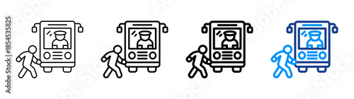 Public Transport Icon Different Style Outline Collection Set