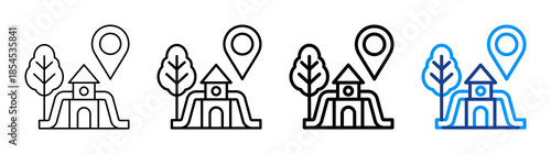 Playground Area Icon Different Style Outline Collection Set