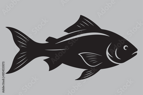 fish silhouette vector design art and illustration
