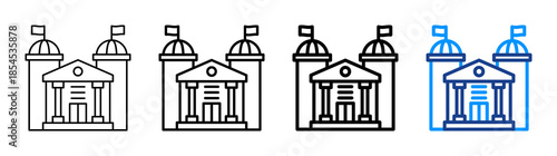 City Hall Icon Different Style Outline Collection Set