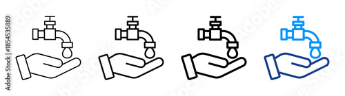 Water Services Icon Different Style Outline Collection Set