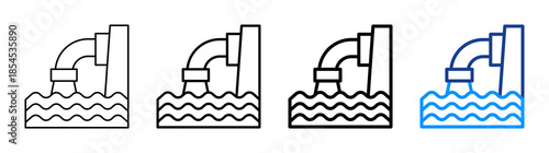 Sewer Icon Different Style Outline Collection Set