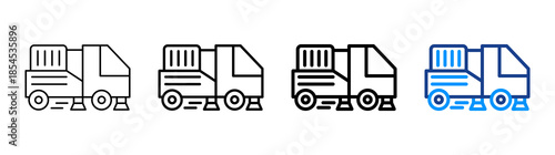 Street Sweeper Icon Different Style Outline Collection Set