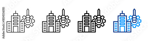 City Maintenance Icon Different Style Outline Collection Set