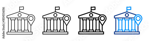 Municipal Icon Different Style Outline Collection Set