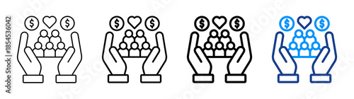 Social Services Icon Different Style Outline Collection Set