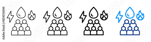 Public Utilities Icon Different Style Outline Collection Set