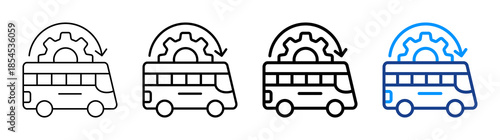Transportation System Icon Different Style Outline Collection Set