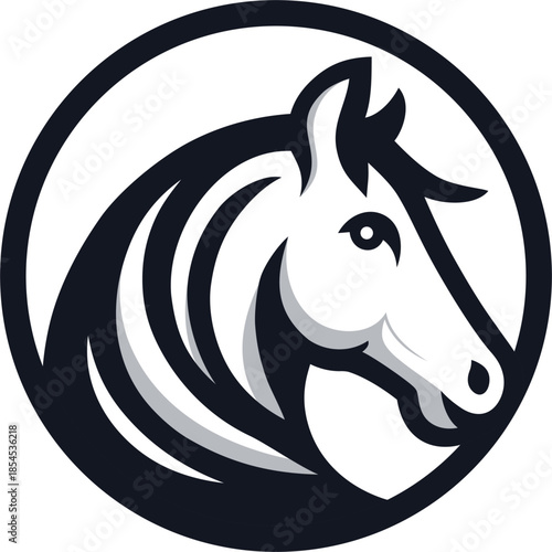 illustration of a horse's head in a circle