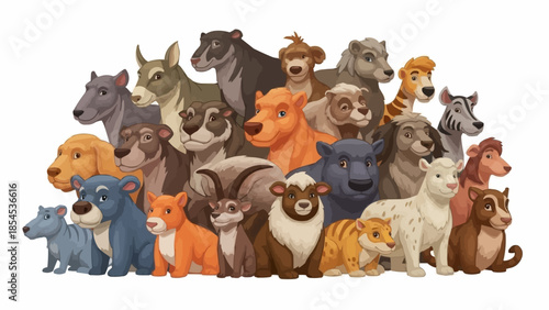 Collection of Various Cartoon Animal Characters.