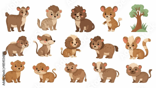 Collection of Cartoon Animal Characters.