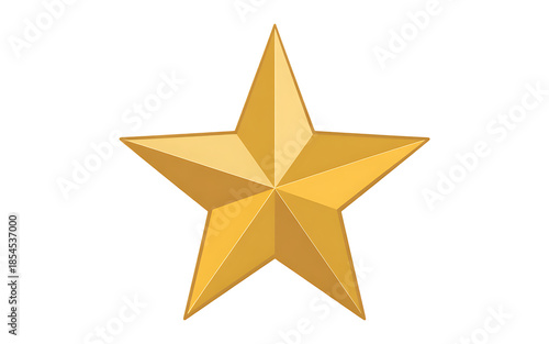 Golden star shape isolated on transparent background