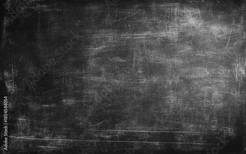 Dark Blackboard photo. Abstract blank chalk rubbed out on blackboard 