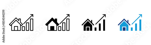 Market Property icon set multiple style collection