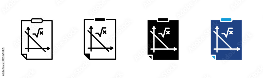 Quadro em tela Algebra icon set multiple style collection