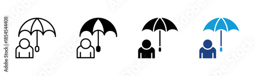 Insurer icon set multiple style collection