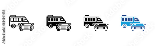 Traffic icon set multiple style collection