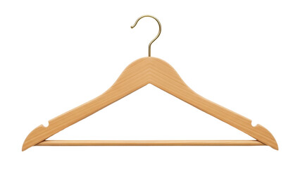 Wooden clothes hanger PNG isolated on transparent background, garment storage and closet organization