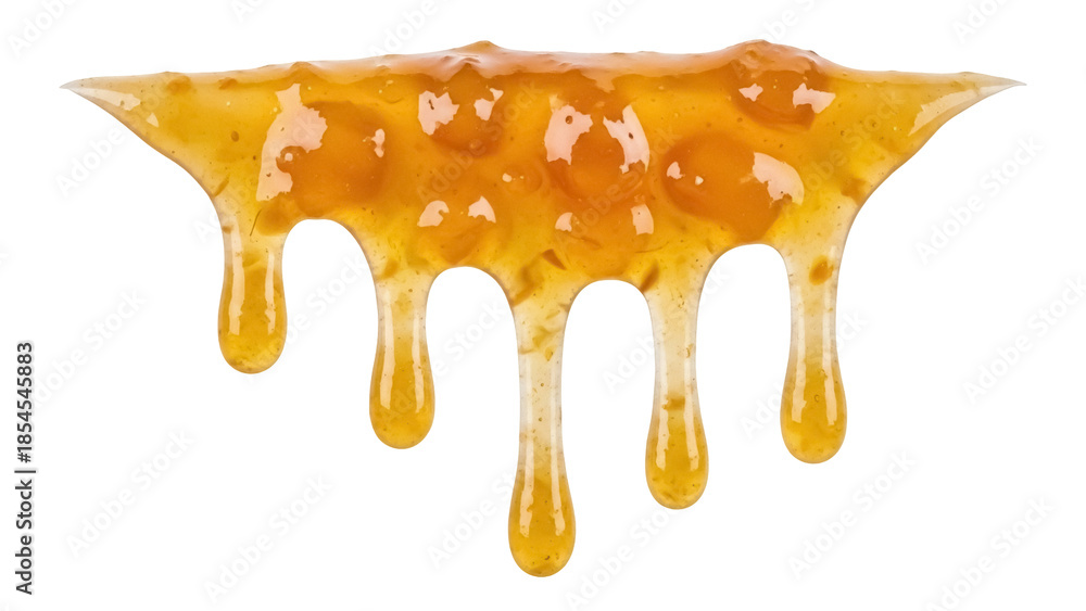 Αυτοκόλλητο Delicious apricot jam dripping isolated PNG on transparent background, sweet fru